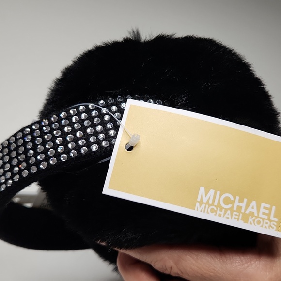 NWT M.KORS 🎧 Ear muffs black With Rhinestones - Picture 3 of 3